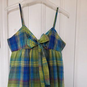 Maxi Cotton Plaid Dress sz Medium
